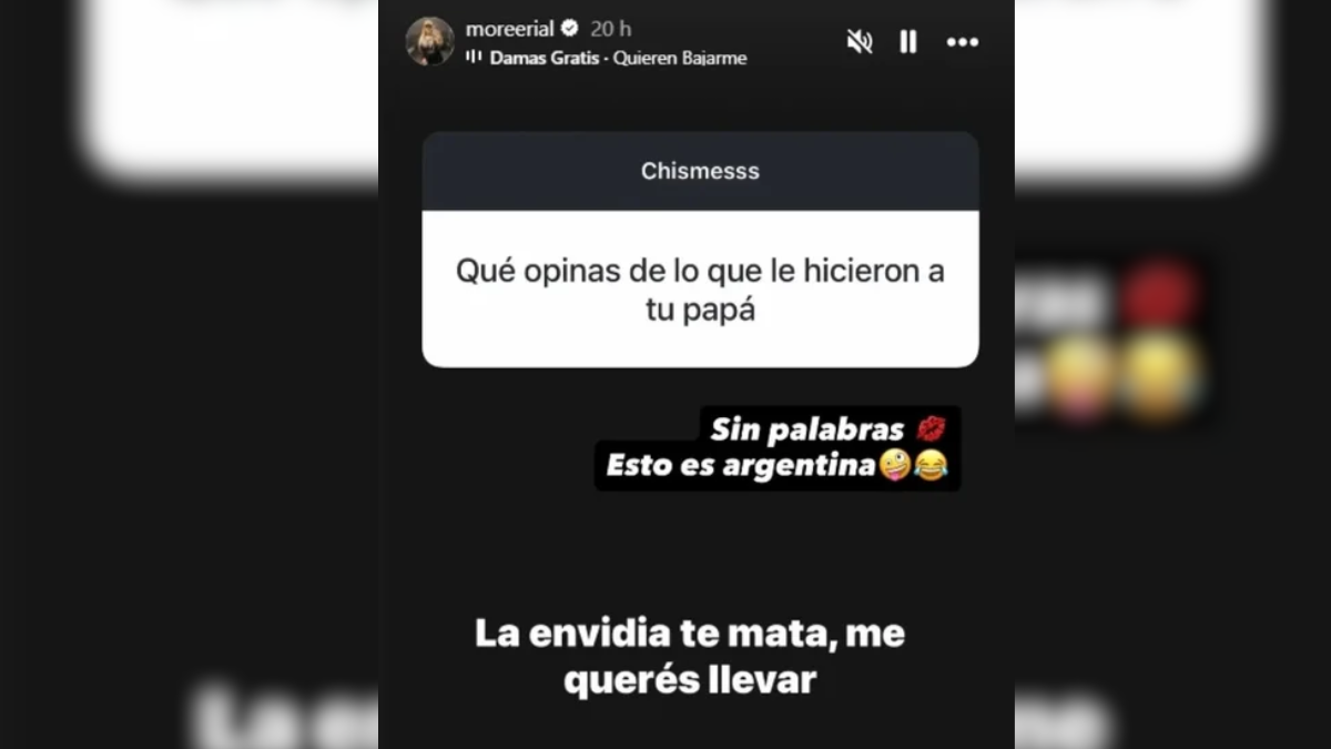 La opinión de Morena Rial sobre el conflicto de su padre con el Gobierno de Javier Milei. La opinión de Morena Rial sobre el conflicto de su padre con el Gobierno de Javier Milei.