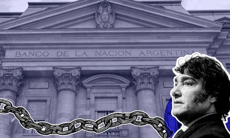 Javier Milei apunta a la privatización del Banco Nación. Javier Milei apunta a la privatización del Banco Nación.
