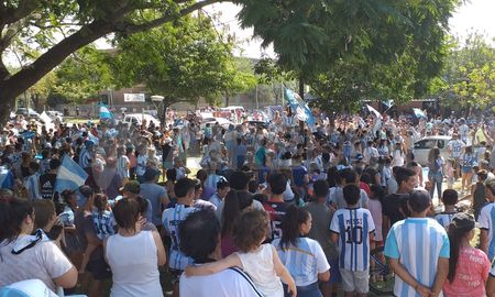 Euforia en San Cristóbal por el triunfo de la Scaloneta. Euforia en San Cristóbal por el triunfo de la Scaloneta.
