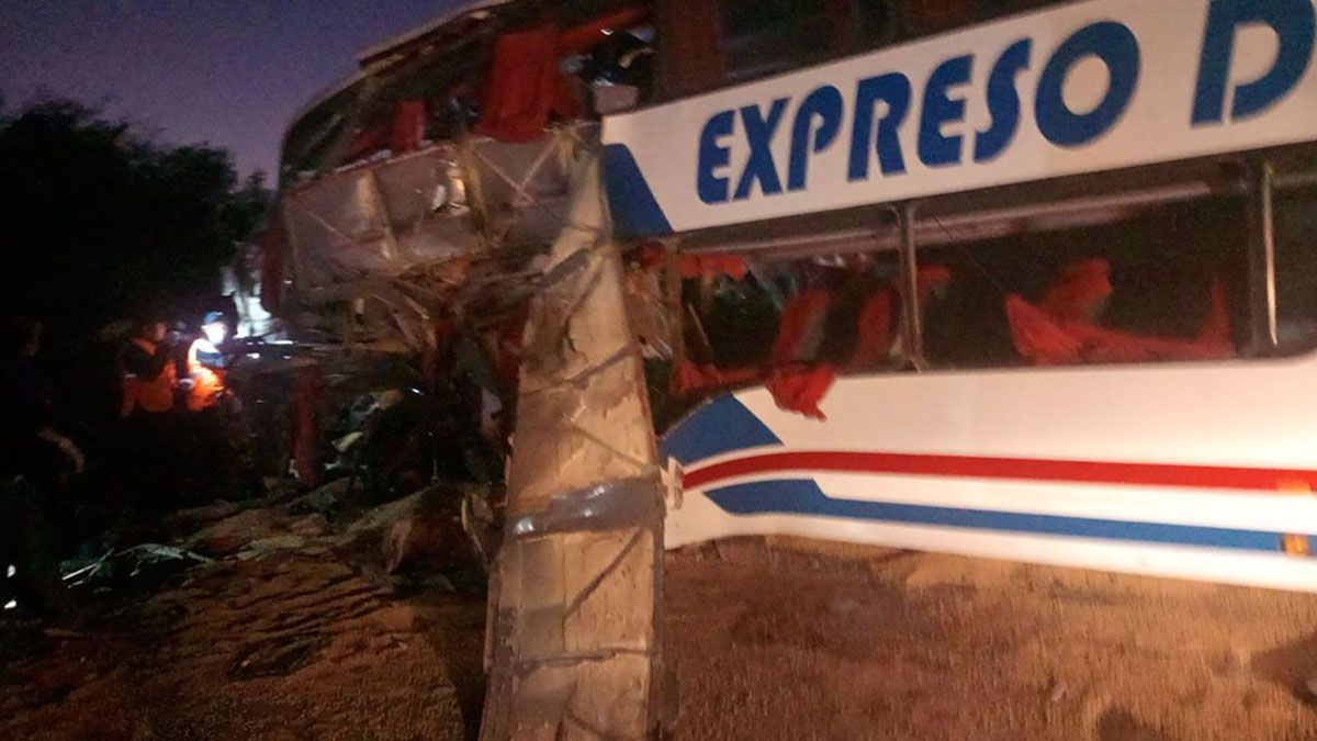 El colectivo, marca Scania, era conducido por Héctor Castellani, de la provincia de Chaco, quien murió en el acto.
