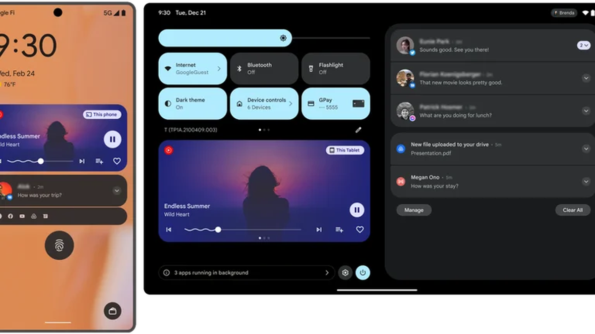 La interfaz del reproductor multimedia tendrá colores que indican la portada del álbum o podcast que se está escuchando.