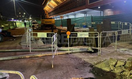 Avanzan los trabajos de Aguas Santafesinas para reparar el socavón en Unión. Avanzan los trabajos de Aguas Santafesinas para reparar el socavón en Unión.