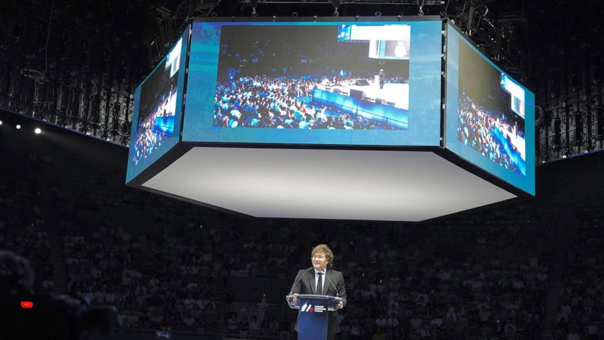 El presidente Javier Milei brindó un combativo discurso en el Madrid Economic Forum