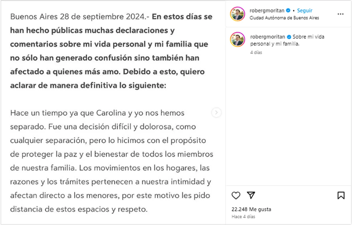 El descargo de Roberto García Moritán. El descargo de Roberto García Moritán.