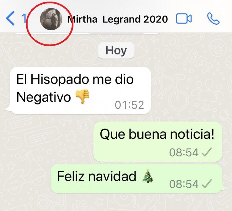 Mirtha Legrand eligió una foto retro para poner en WhatsApp.