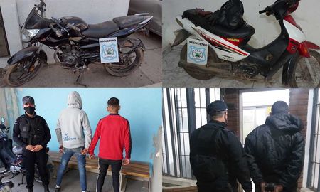 Los policías recuperaron cuatro motos con pedido de secuestro y trasladaron a cinco jóvenes Los policías recuperaron cuatro motos con pedido de secuestro y trasladaron a cinco jóvenes