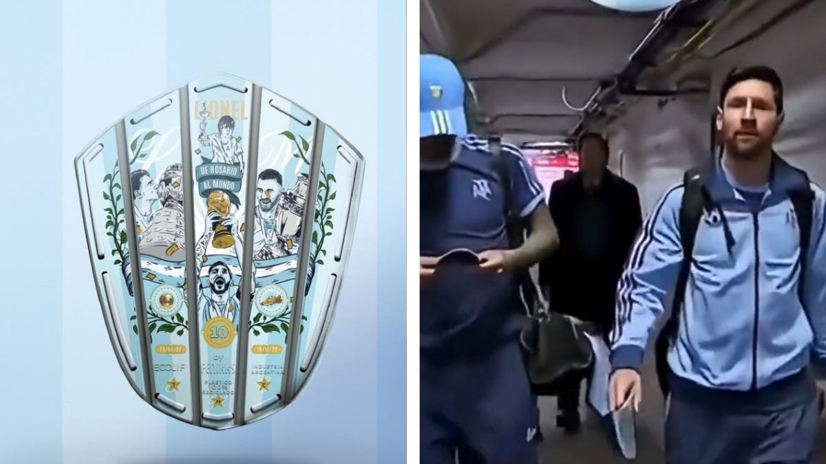 Un rosarino le entregó unas canilleras a Lionel Messi y la reacción del 10 se hizo viral.