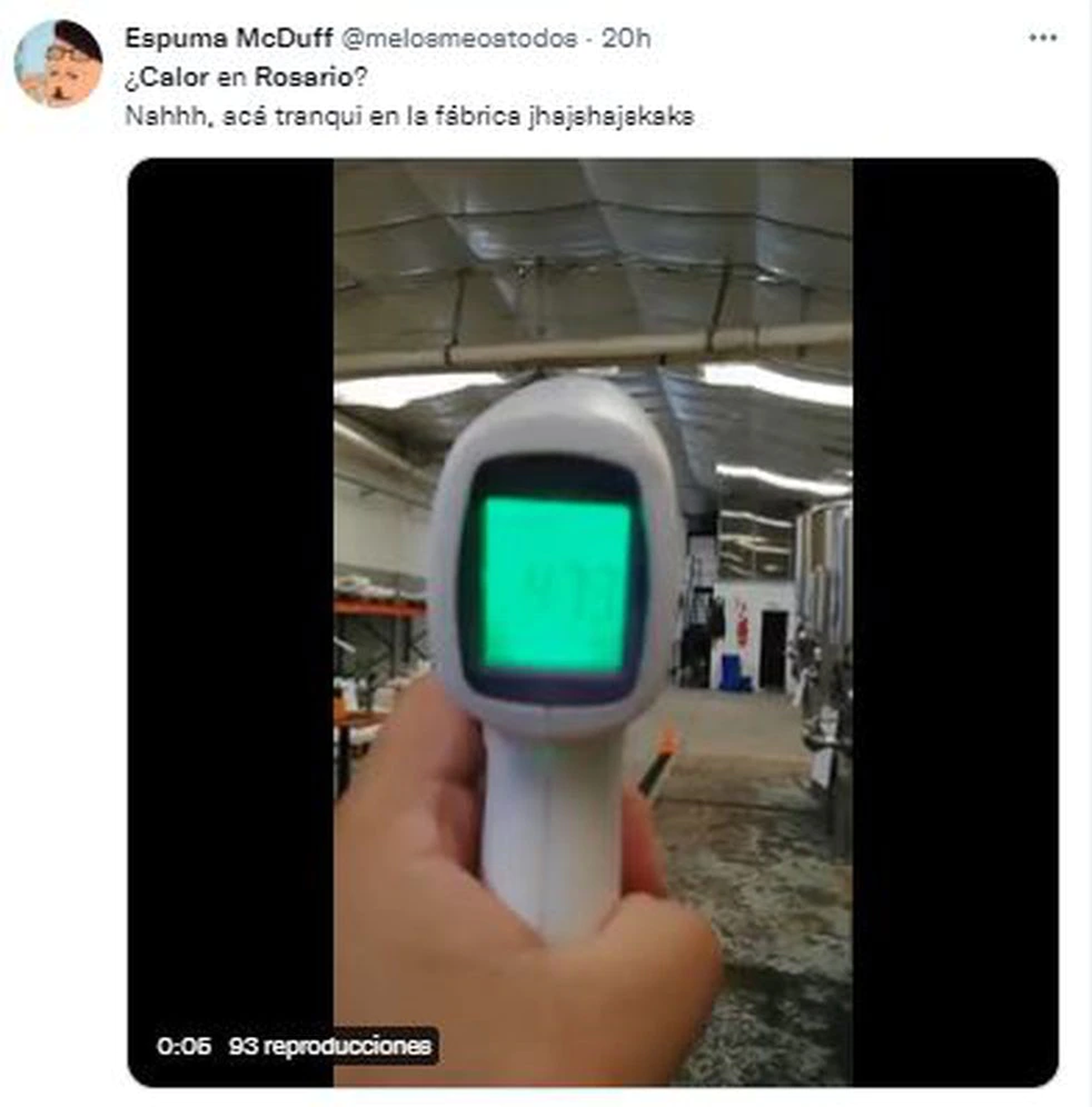 La ola de calor se siente en la provincia de Santa Fe y los santafesinos compartieron su humor en las redes. Foto: Captura Twitter