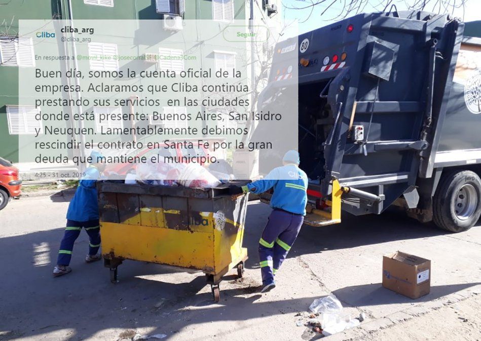 Respuesta de Cliba a Corral: “Rescindimos el contrato en Santa Fe por la gran deuda del Municipio”