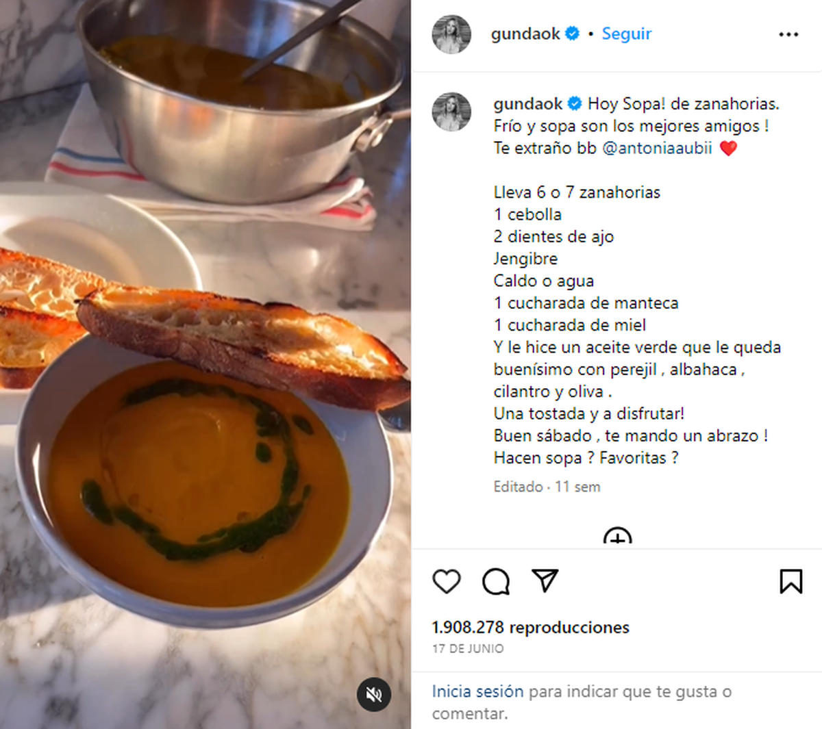 Claudia Fontán comparte deliciosas recetas en su Instagram. Claudia Fontán comparte deliciosas recetas en su Instagram.