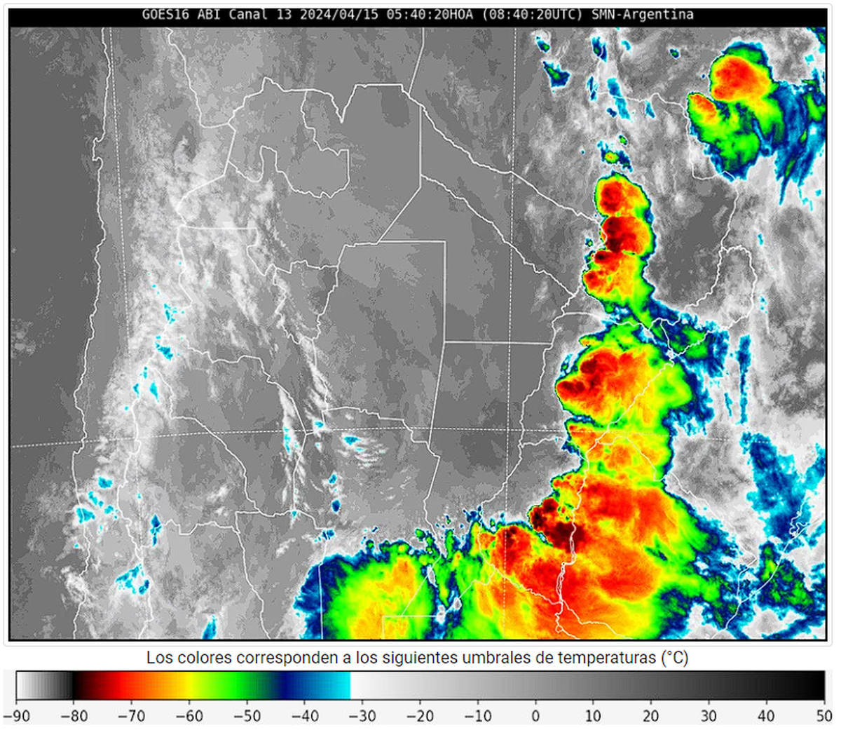 Imagen satelital de la ciudad de Santa Fe y alrededores a primera hora de este lunes. Imagen satelital de la ciudad de Santa Fe y alrededores a primera hora de este lunes.