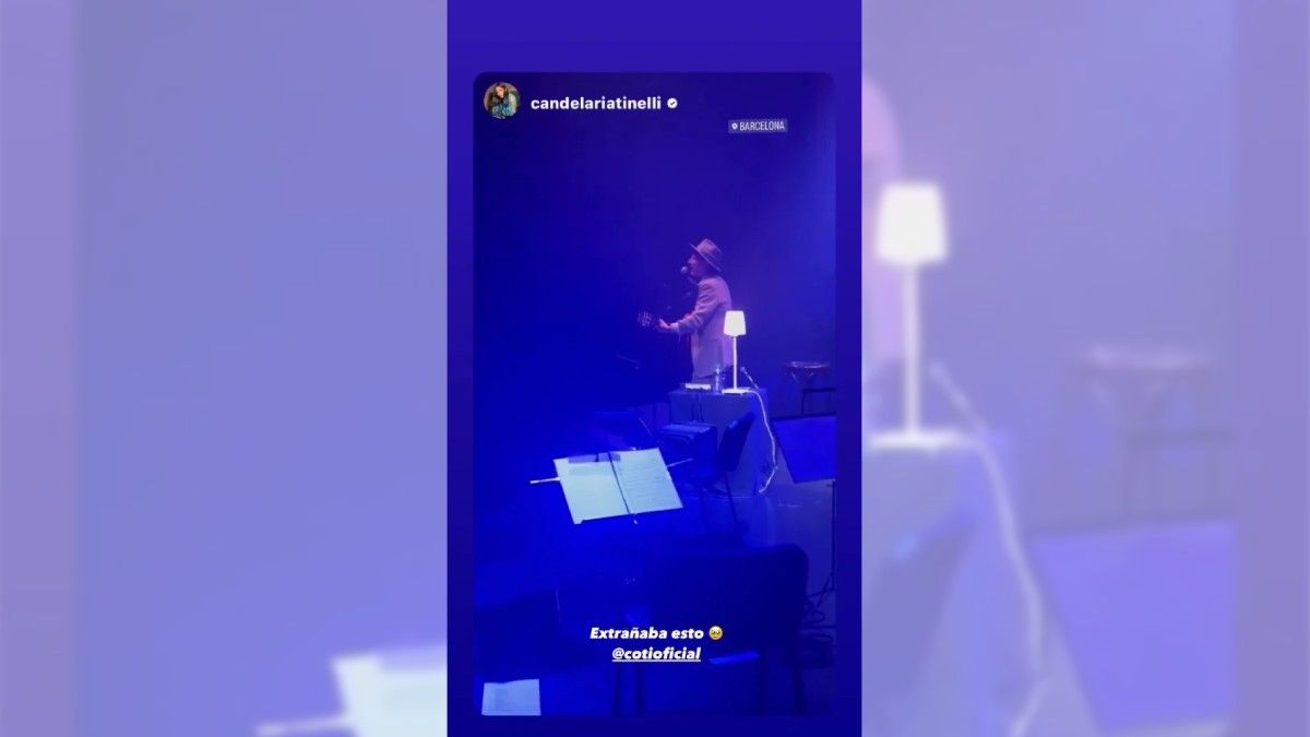 Cande Tinelli aseguró por las redes que extrañaba ver a su pareja cantar.