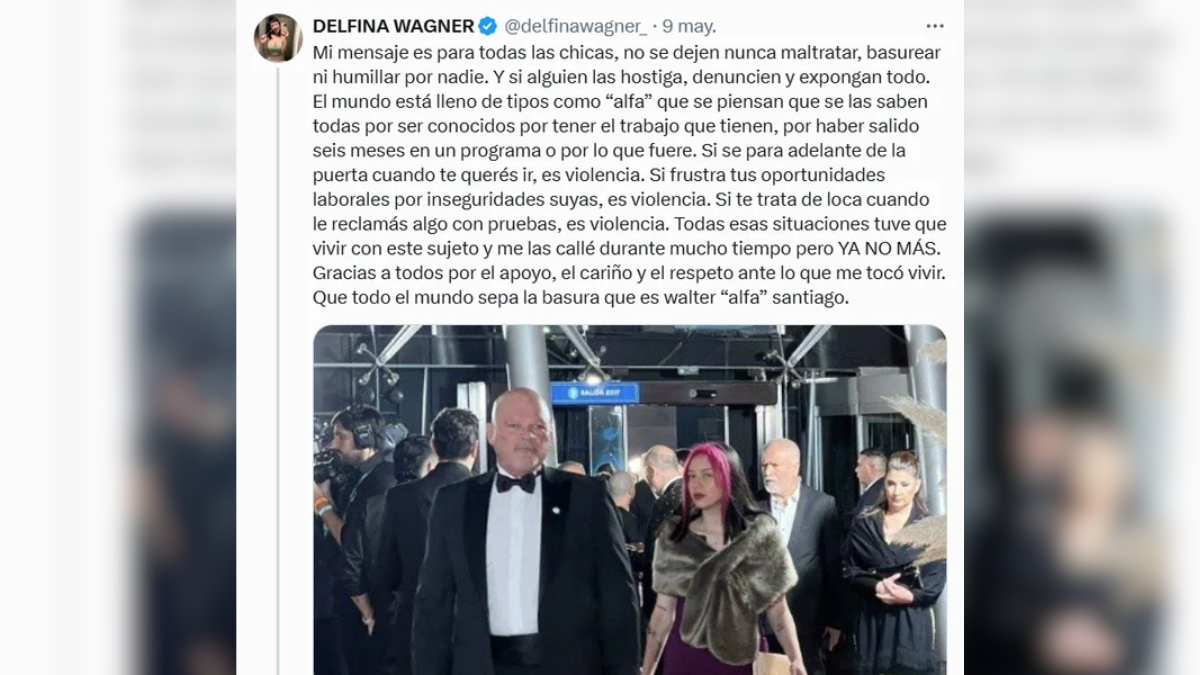 Delfina Wagner realizó un público descargo en contra de su ex pareja Delfina Wagner realizó un público descargo en contra de su ex pareja