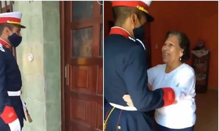 Video viral: la emoción de una abuela al ver por primera vez a su nieto con uniforme militar. Video viral: la emoción de una abuela al ver por primera vez a su nieto con uniforme militar.