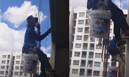 Una mujer cortó los cables de seguridad de pintores que trabajaban en el piso 32 de su edificio Una mujer cortó los cables de seguridad de pintores que trabajaban en el piso 32 de su edificio