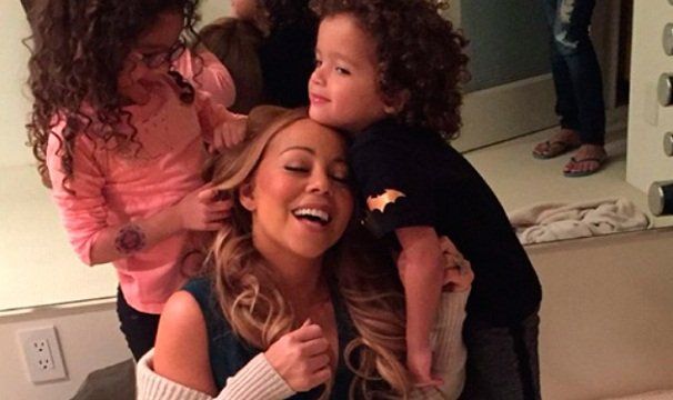Mariah Carey y sus gemelos en el estudio de grabación