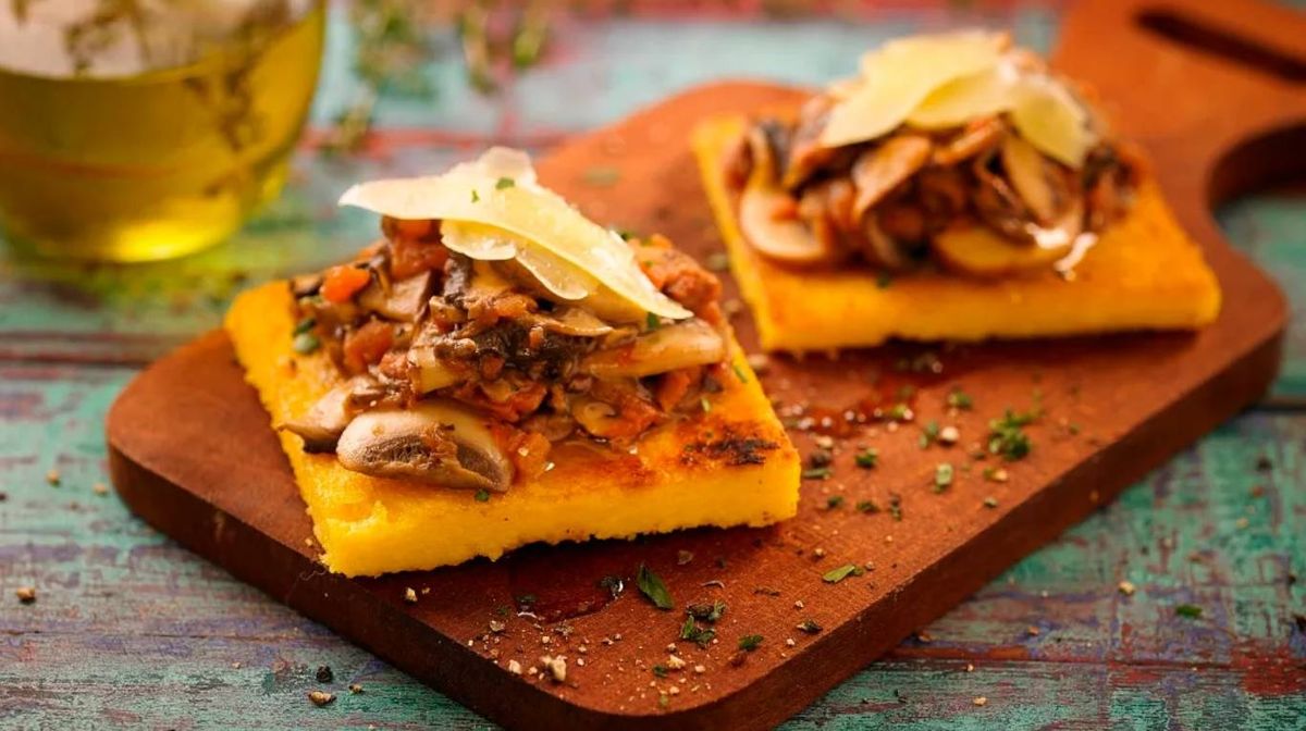 Polenta con hongos