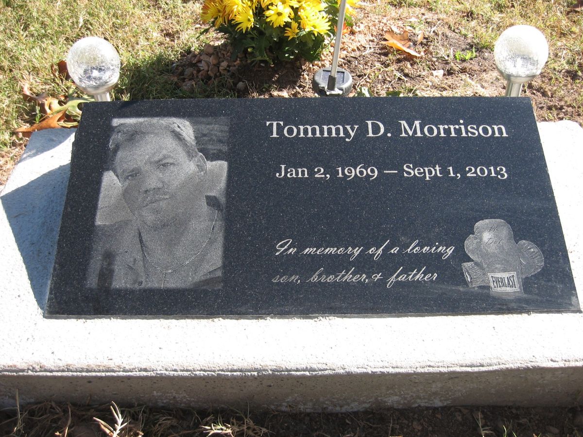 Tommy Morrison murió en Omaha, Nebraska, el 1 de septiembre de 2013, debido a una falla multiorgánica. Tenía 44 años y, sus restos, descansan en el cementerio Butler Creek de Sulphur Springs, Arkansas.