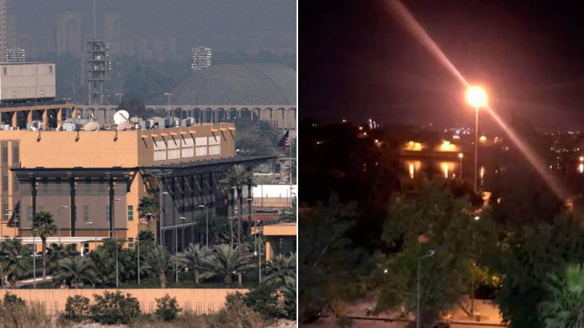 Dos misiles cayeron cerca de la embajada de Estados Unidos en Bagdad.