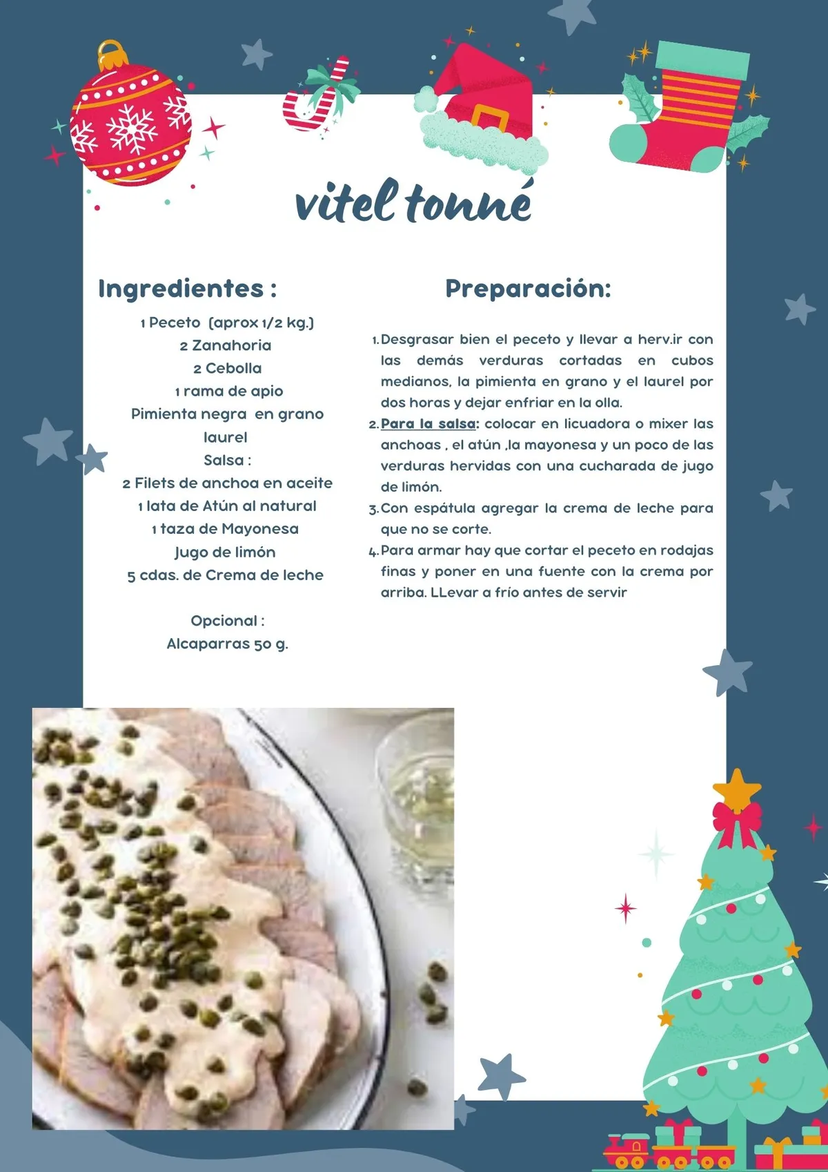 Receta de vitel tonné. Receta de vitel tonné.