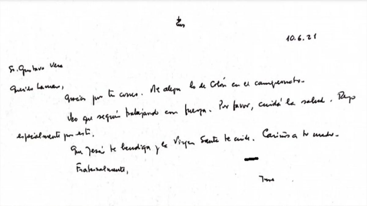 A través de una carta enviada a uno de sus allegados, el Papa Francisco plasmó su alegría por el triunfo del club sabalero.