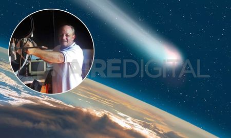 El astrónomo aficionado, Víctor Buso, fotografió un cometa que está a la misma distancia de la Tierra que el planeta Júpiter. La roca espacial se acercará a nuestro planeta en el 2024. El astrónomo aficionado, Víctor Buso, fotografió un cometa que está a la misma distancia de la Tierra que el planeta Júpiter. La roca espacial se acercará a nuestro planeta en el 2024.
