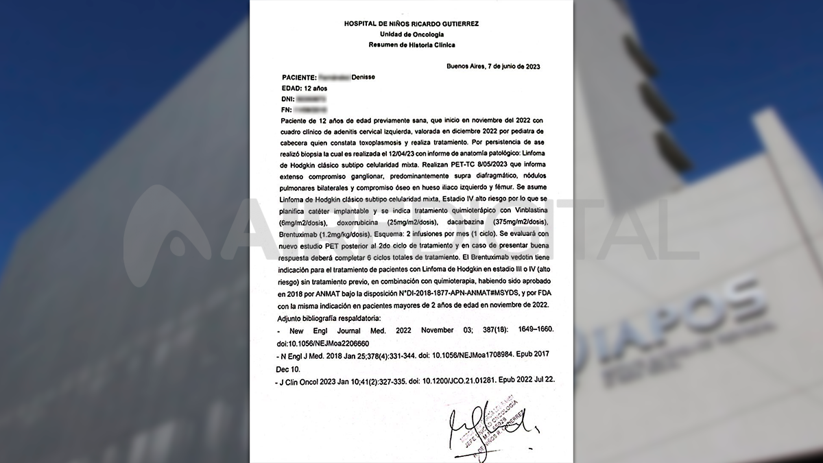 Los pedidos de los médicos del Hospital Gutiérrez para el tratamiento de la niña de 12 años se reiteran. Los pedidos de los médicos del Hospital Gutiérrez para el tratamiento de la niña de 12 años se reiteran.