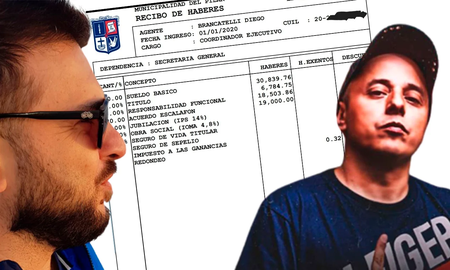 Diego Brancatelli mostró su recibo de sueldo tras el cruce con El Dipy Diego Brancatelli mostró su recibo de sueldo tras el cruce con El Dipy
