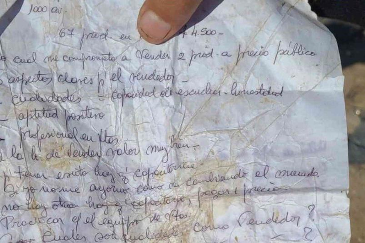 Foto captura de la carta de la supuesta dueña de los dólares.