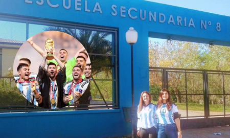 Fernanda Barrionuevo y Alejandra Jara, las docentes que eligieron el nombre de Campeones del Mundo para una escuela. Fernanda Barrionuevo y Alejandra Jara, las docentes que eligieron el nombre de Campeones del Mundo para una escuela.