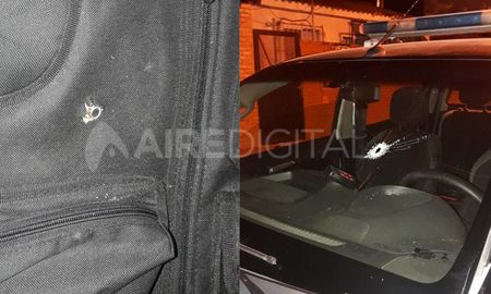 perseguian a delincuentes en moto, estos dispararon y el proyectil termino en el chaleco balistico de un policia perseguian a delincuentes en moto, estos dispararon y el proyectil termino en el chaleco balistico de un policia