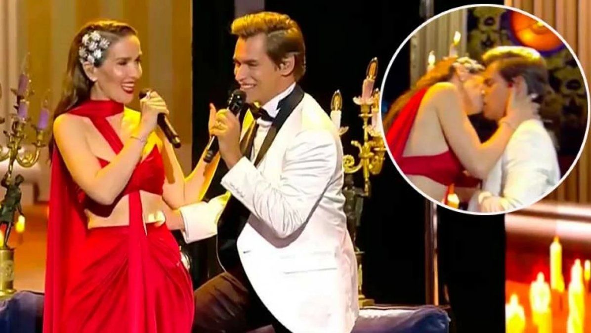 Natalia Oreiro y Carlos Baute se dieron un apasionado beso en los Premios Latino: No estaba planeado