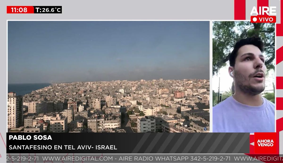 El joven recorrió las calles de Israel en vivo y mostró cómo son los refugios.