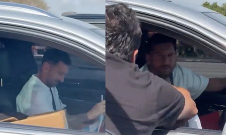 La respuesta de Lionel Messi ante el pedido de un fanático que le gritó en el semáforo. La respuesta de Lionel Messi ante el pedido de un fanático que le gritó en el semáforo.
