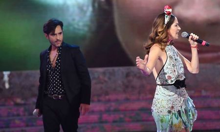 Laura Novoa y Patricio Arellano en la pista del Cantando 2020. Laura Novoa y Patricio Arellano en la pista del Cantando 2020.