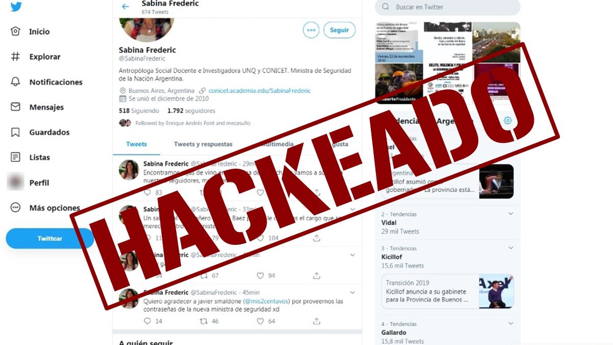 Hackearon el Twitter de la nueva ministra de Seguridad, a menos de 24 horas de asumir