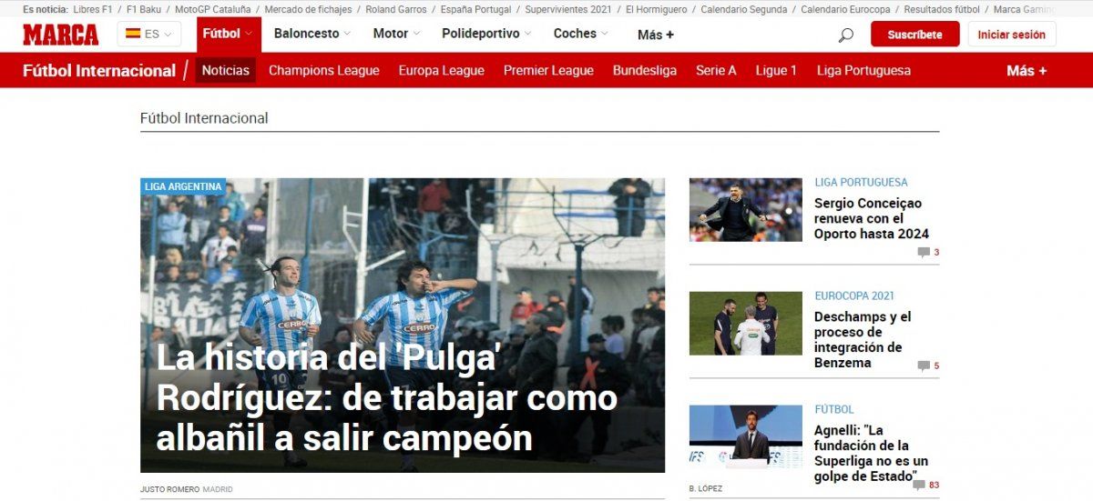 Marca de España también reflejó la noticia de que Colón de Santa Fe es campeón del fútbol argentino y aprovechó para recordar la historia de Luis Pulga Rodríguez, el goleador del Sabalero en la Copa de la Liga y uno de los grandes responsables de este logro.