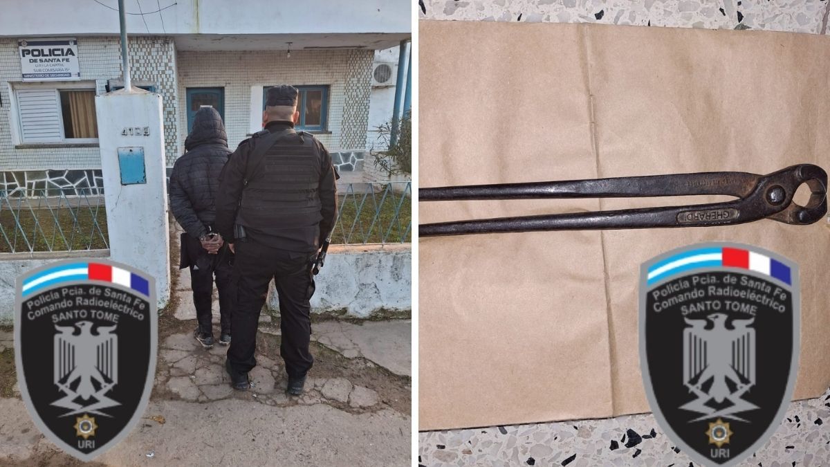 El joven detenido llevaba consigo una tenaza El joven detenido llevaba consigo una tenaza