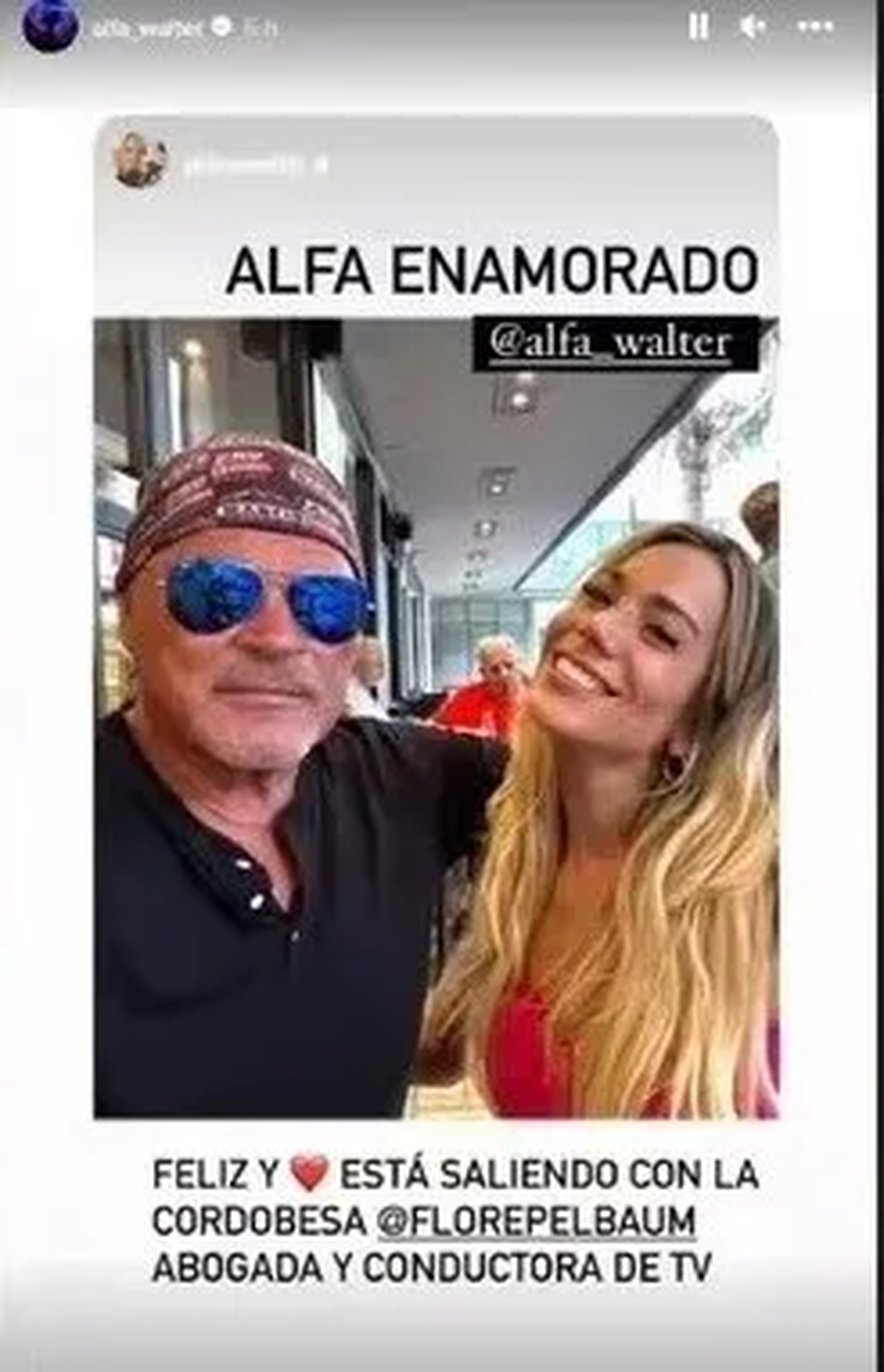 Alfa de Gran Hermano junto con su nueva pareja, Florencia Epelbaum. Alfa de Gran Hermano junto con su nueva pareja, Florencia Epelbaum.