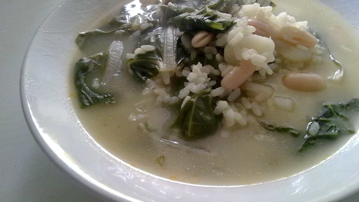 Risotto con acelgas y batata.