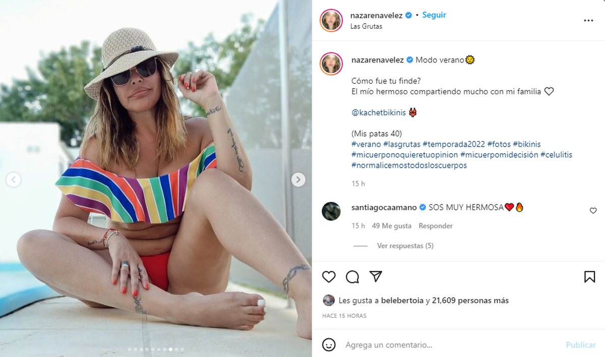 Nazarena V&eacute;lez se mostr&oacute; en bikini y enamor&oacute; a todos.