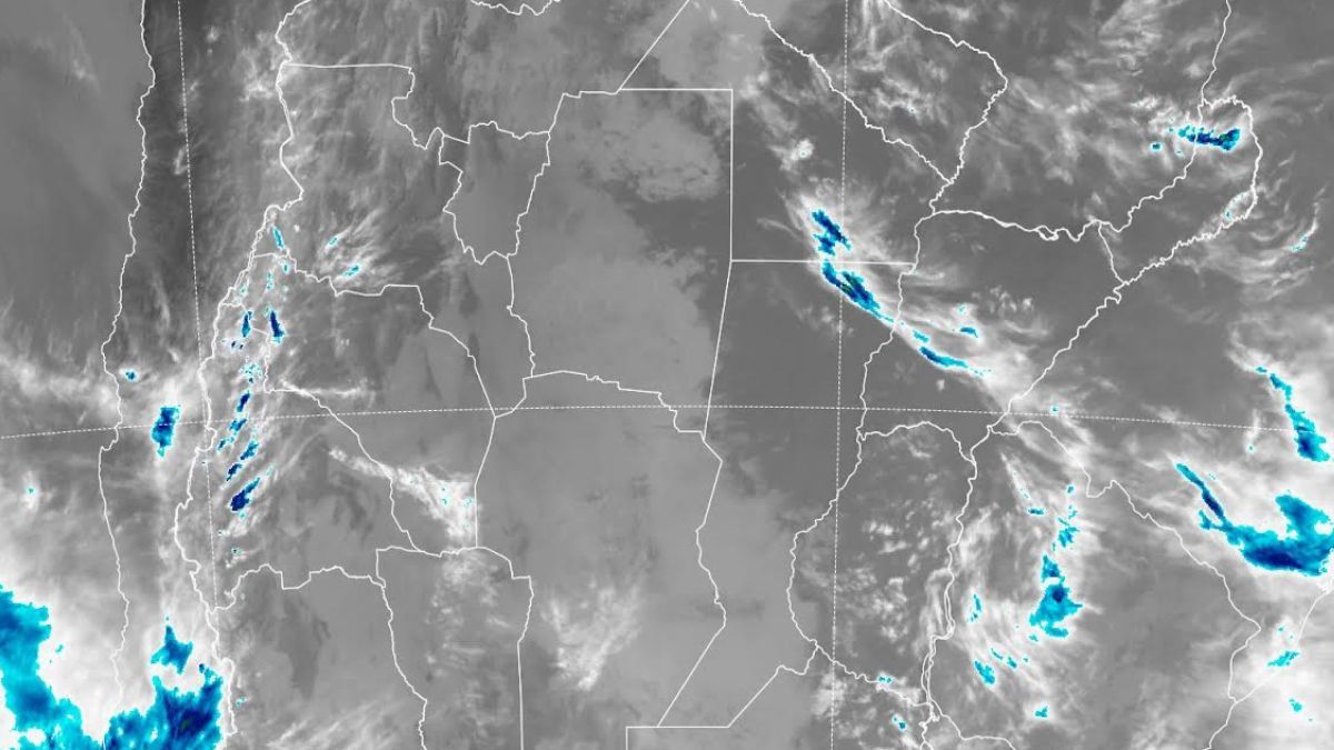 La imagen satelital muestra abundante nubosidad sobre Santa Fe y gran parte de la región. La imagen satelital muestra abundante nubosidad sobre Santa Fe y gran parte de la región.