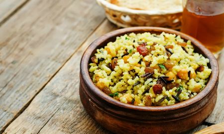 Arroz pilaf hecho en casa. Arroz pilaf hecho en casa.