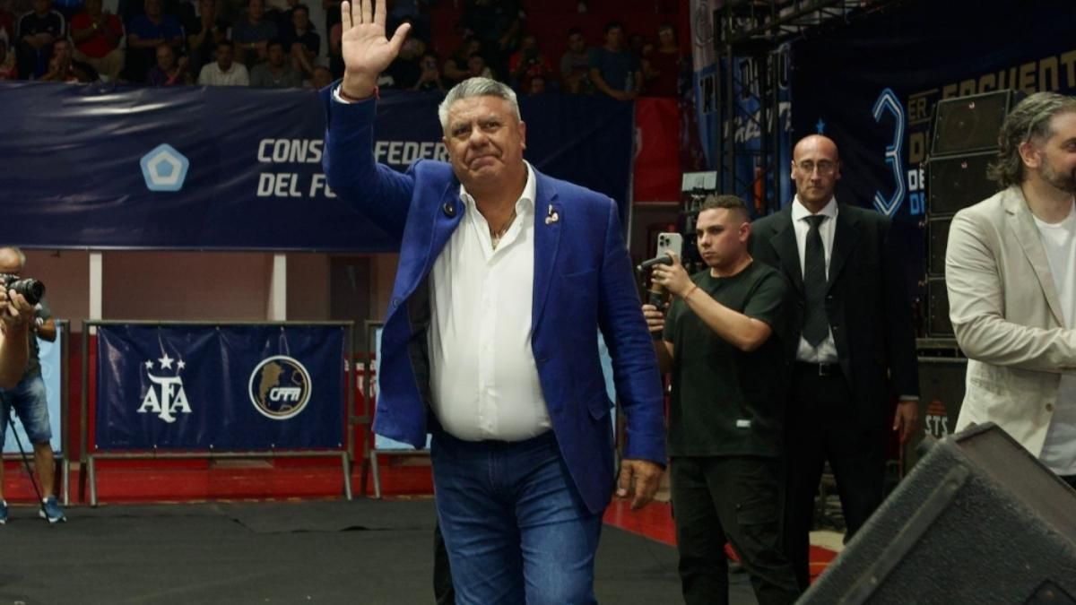 Claudio Tapia, presidente de la AFA, presente en el Ángel Sandrin. Foto: AFA. Claudio Tapia, presidente de la AFA, presente en el Ángel Sandrin. Foto: AFA.