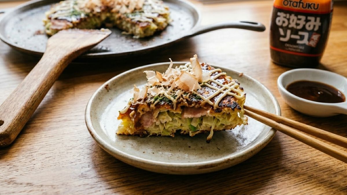 Qué es el okonomiyaki y cómo hacerlo en casa en 6 pasos.
