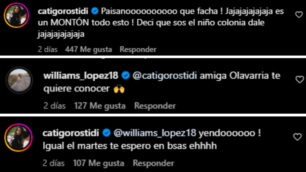 Los pícaros comentarios entre Catalina Gorostidi y Williams López. Los pícaros comentarios entre Catalina Gorostidi y Williams López. 