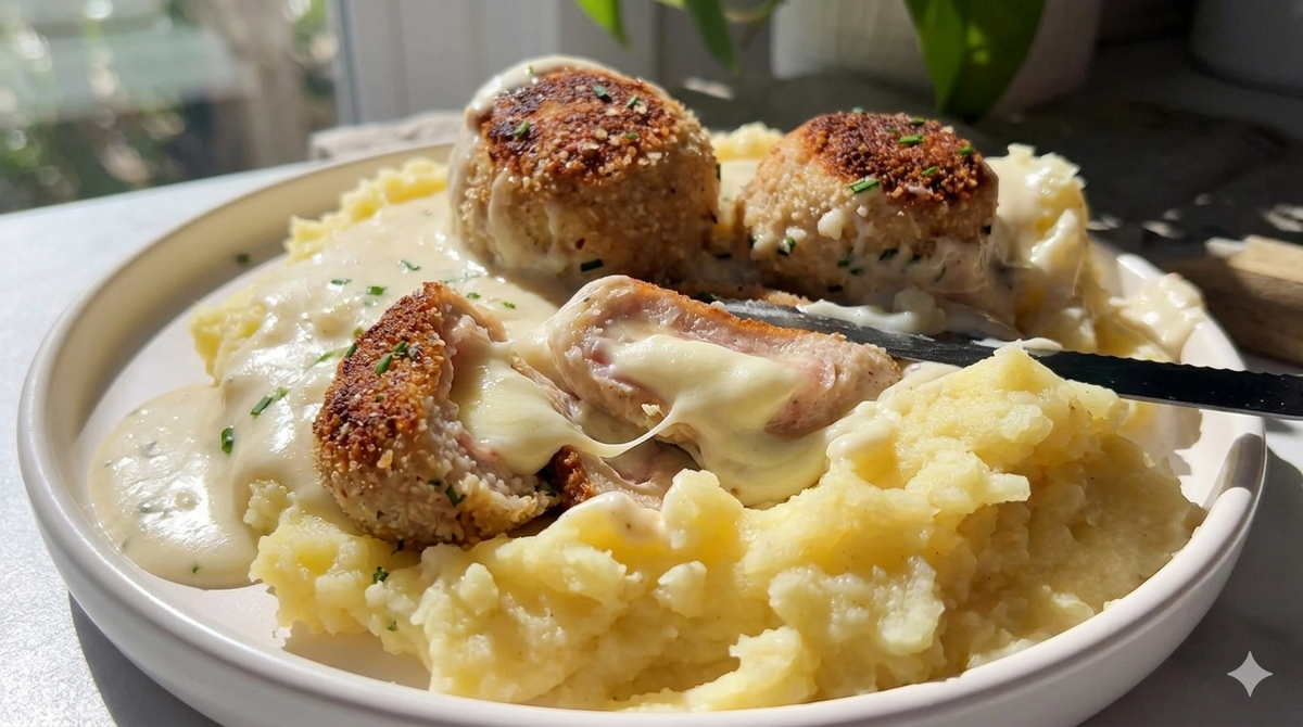 Albóndigas de pollo rellenas de jamón y queso: la receta que sólo lleva 20 minutos.