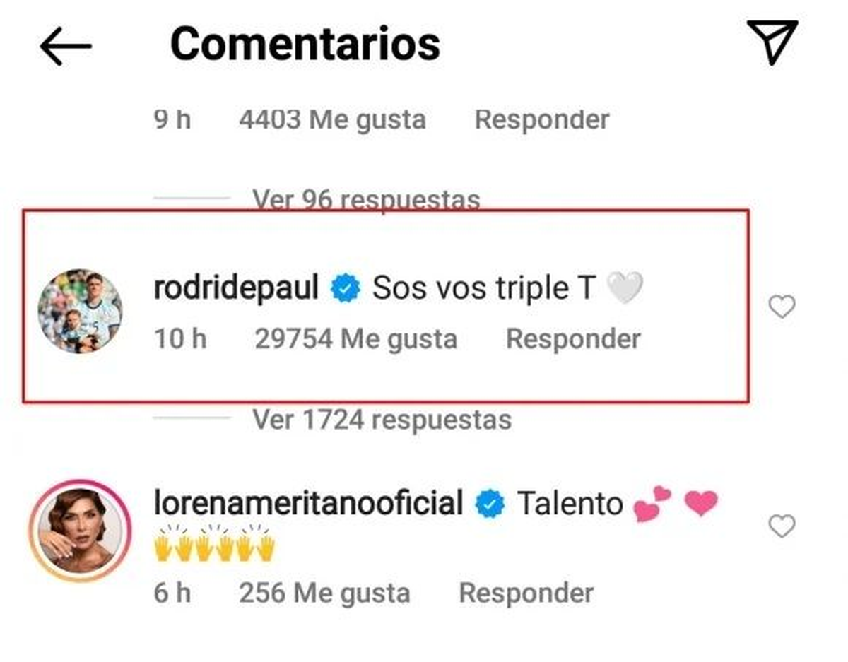 RODRIGO DE PAUL COMENTÓ UNA DE LA PUBLICACIONES DE TINI STOESSEL: 