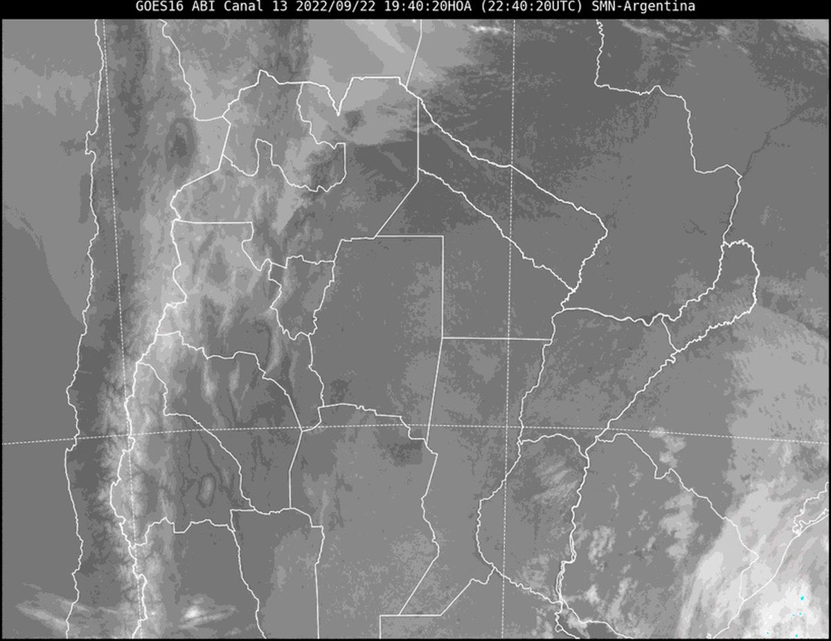 En la imagen satelital se observa el cielo de la provincia libre de nubes.