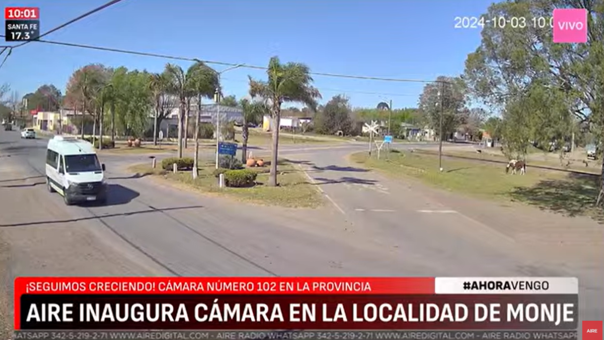 La cámara está ubicada en la intersección de la Ruta 11 y la 65